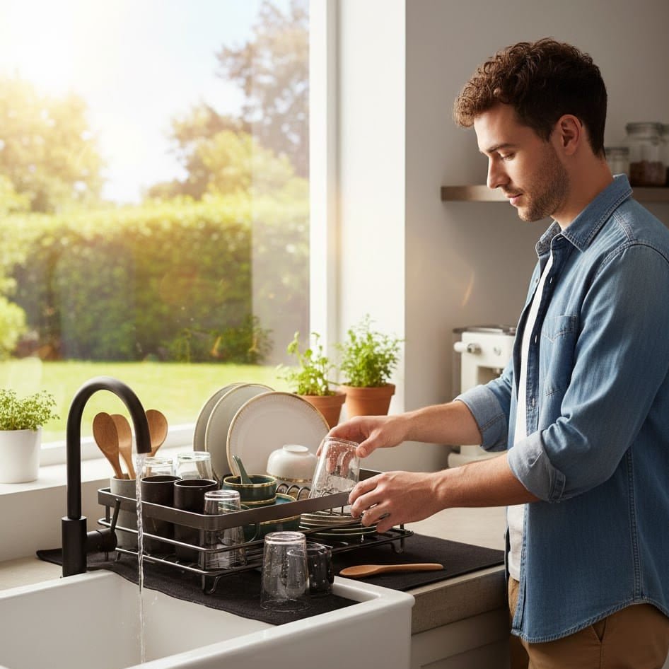 CulinaCraft Foldable Stainless Steel Dish Rack For Space Saving Kitchens | Temsk