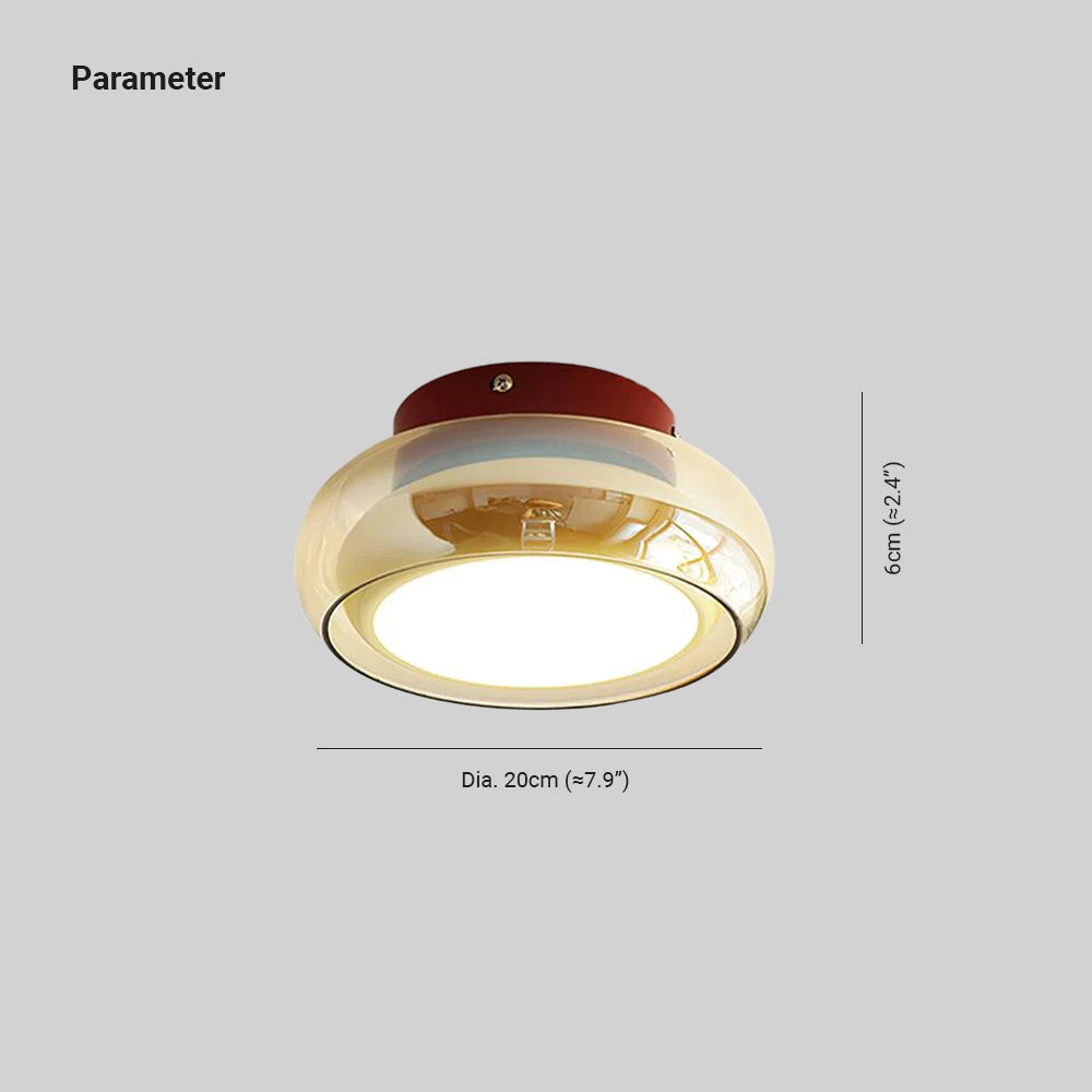 June Vintage Glas-Deckenleuchte mit LED-Aufbauleuchte | Temsk