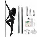 Spinning and Static Chrome Steel Dance Pole for Home Fitness Training | Temsk