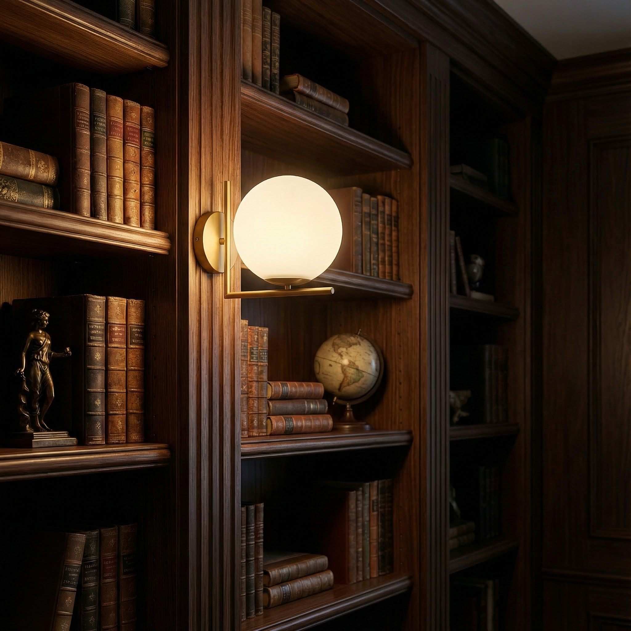 Astra Modern Elegant Wall Sconce Lighting With Frosted Globe Design | Temsk