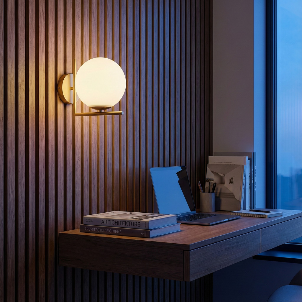 Astra moderní elegantní nástěnné svítidlo s matným kulatým designem | Temsk