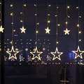 Warm White LED Star Curtain For Indoor And Outdoor Holiday Decor | Temsk