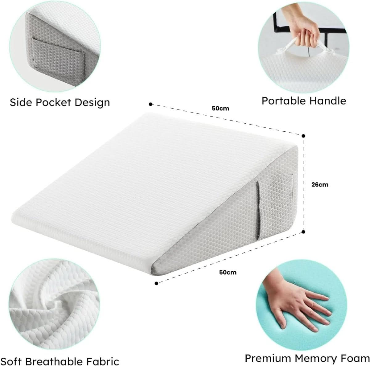 Deluxe Incline Wedge Pillow For Comfort And Support | Temsk