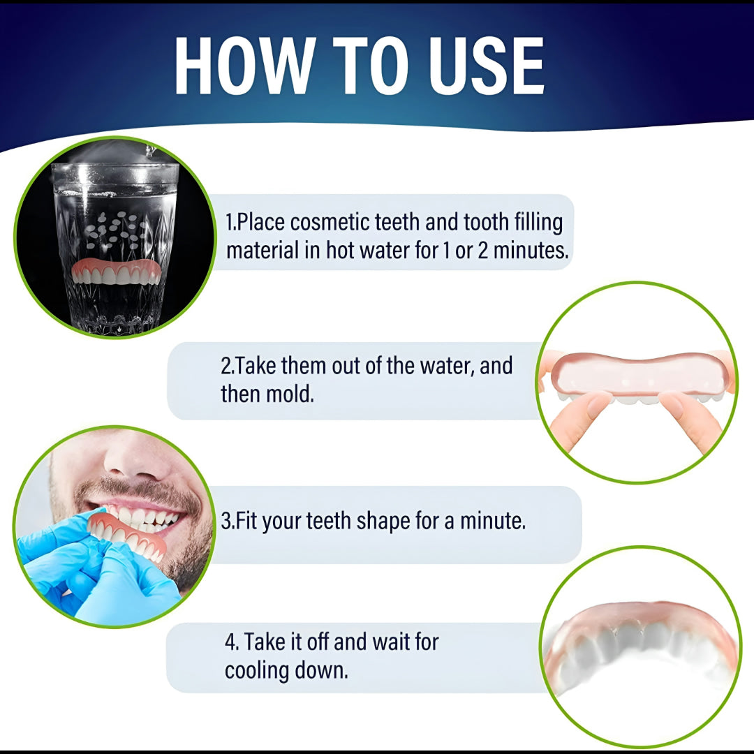 Silicone Denture Replacement Kit for Comfortable Teeth Fit, Dental Set | Temsk
