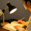Nordic Wooden Desk Lamp With Adjustable Arm For Reading | Temsk