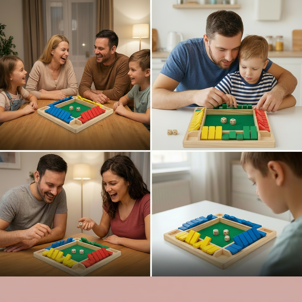 Wooden Family Dice Game For Math Learning And Tabletop Fun | Temsk
