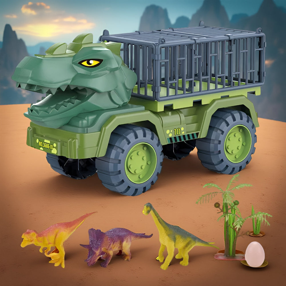 Dinosaur Truck Playset With Cage Vehicle And Figures | Temsk