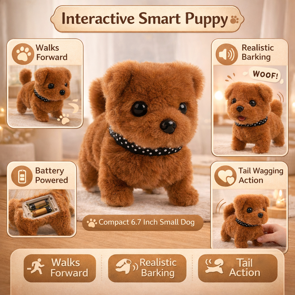 German Shepherd Interactive Puppy Robot With Plush Exterior That Walks And Barks | Temsk