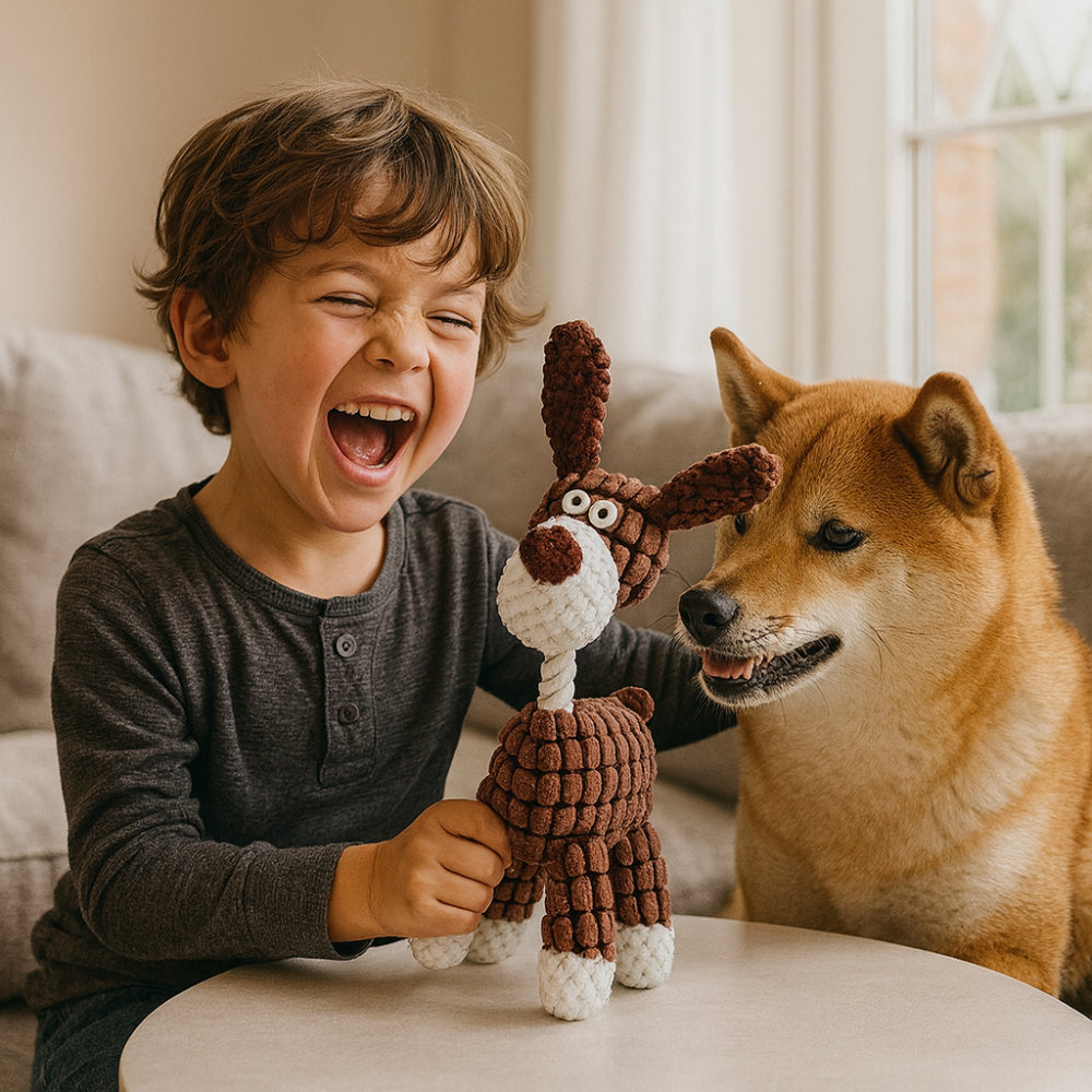 Rope Dog Toy For Chew And Tug With Squeaker Sound Fun | Temsk