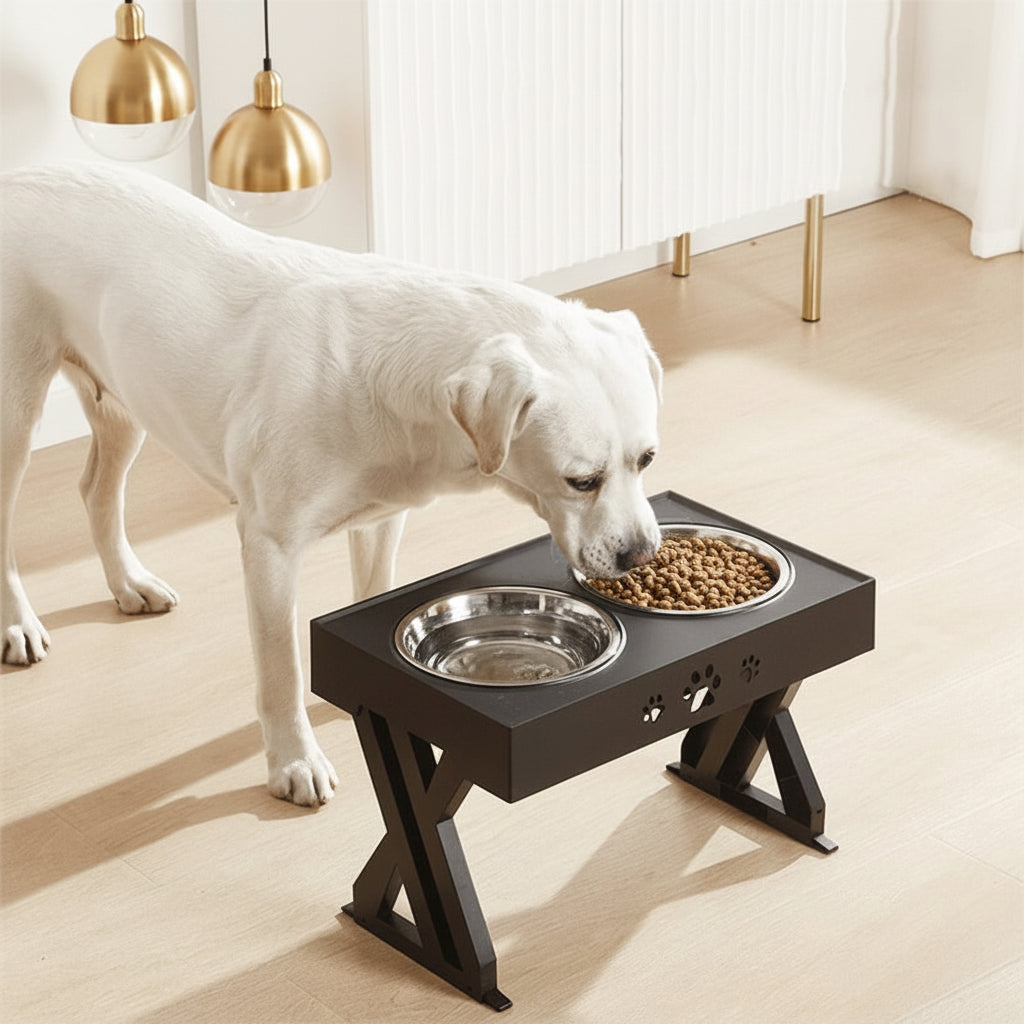Adjustable Elevated Feeding Station For Dog Bowls Stand | Temsk
