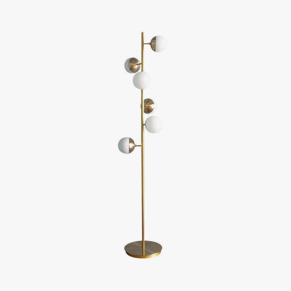 Elara LED Boom Lamp With Glass Orbs On Golden Pole | Snurv | Temsk