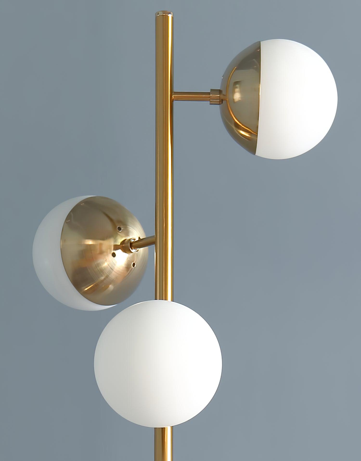 Elara LED Boom Lamp With Glass Orbs On Golden Pole | Snurv | Temsk