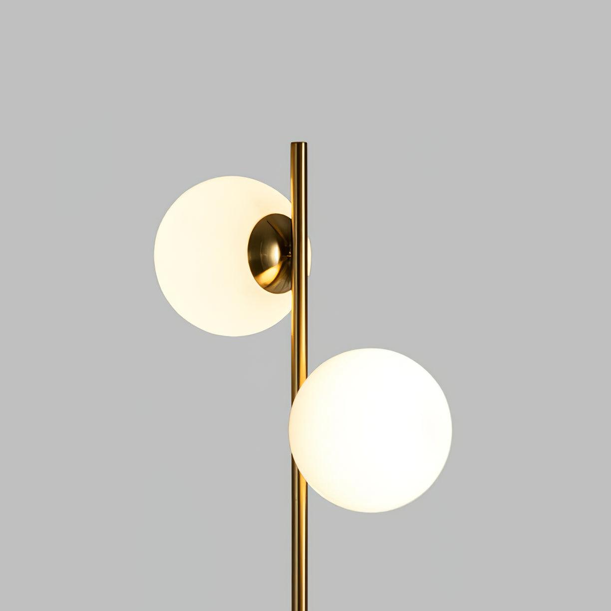 Elara LED Boom Lamp With Glass Orbs On Golden Pole | Snurv | Temsk