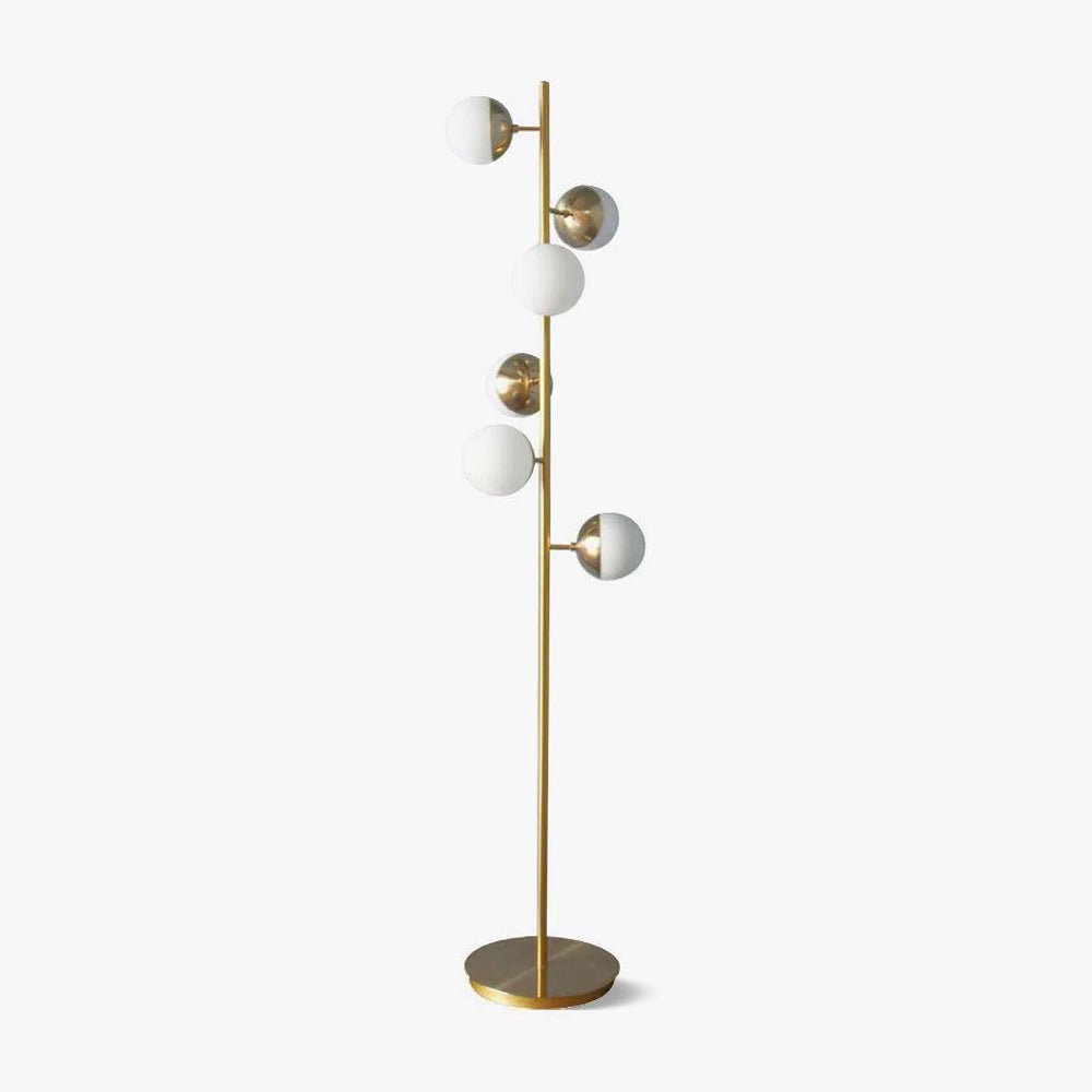 Elara LED Boom Lamp With Glass Orbs On Golden Pole | Snurv | Temsk