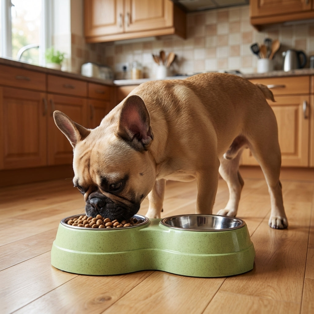 Double Pet Bowl Set With Stainless Steel Inserts And Non Slip Base | Temsk
