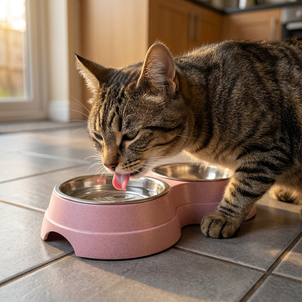 Double Pet Bowl Set With Stainless Steel Inserts And Non Slip Base | Temsk