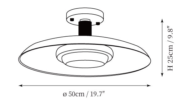 Ceiling Light With Hand-Blown Glass Shade And Textured Metal Rosette, Warm Ambient Glow | Temsk