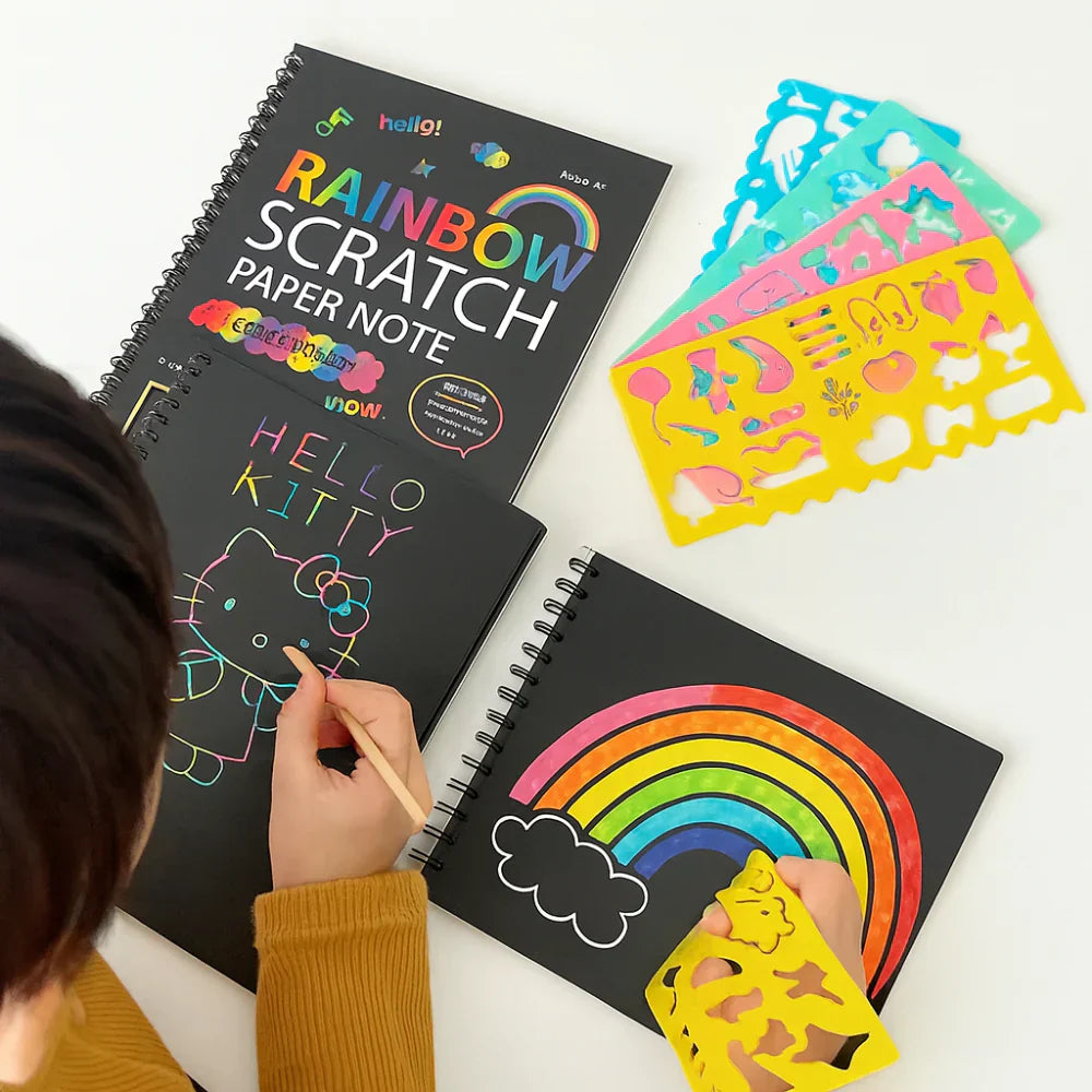 Rainbow Scratch Art Paper Set For Creative Drawing And Crafting | Temsk