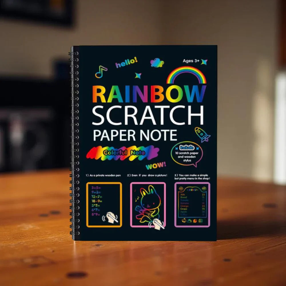 Rainbow Scratch Art Paper Set For Creative Drawing And Crafting | Temsk