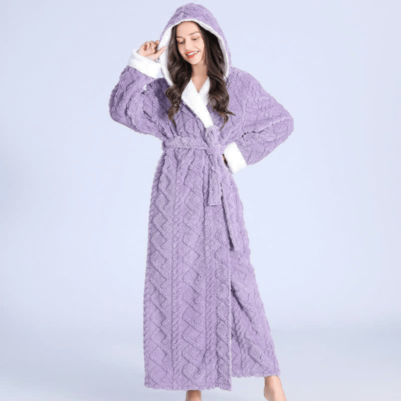 CloudNest Plush Bathrobe With Hood For Ultimate After Bath Comfort | Temsk