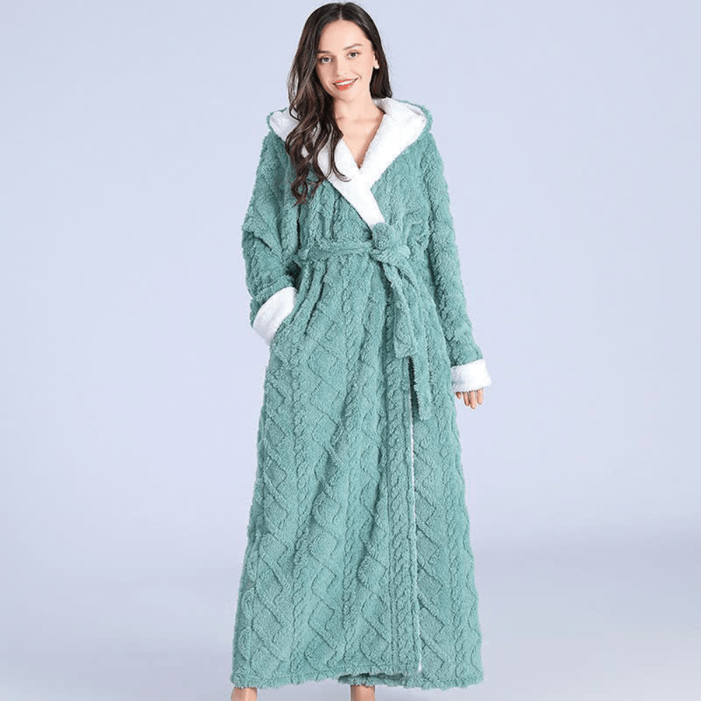 CloudNest Plush Bathrobe With Hood For Ultimate After Bath Comfort | Temsk