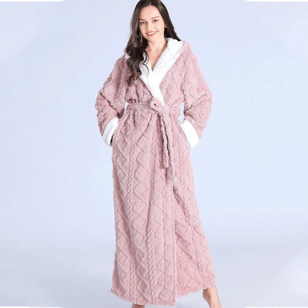 CloudNest Plush Bathrobe With Hood For Ultimate After Bath Comfort | Temsk