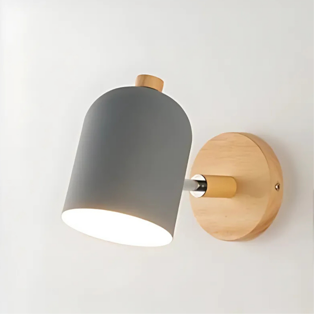 Drelis Nordische Holz-Wandleuchte für Wohnräume, minimalistisches Design | Temsk