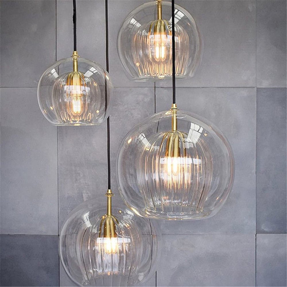 12 Inch Diameter Dual Layer Glass Globe Pendant Light Fixture | Temsk
