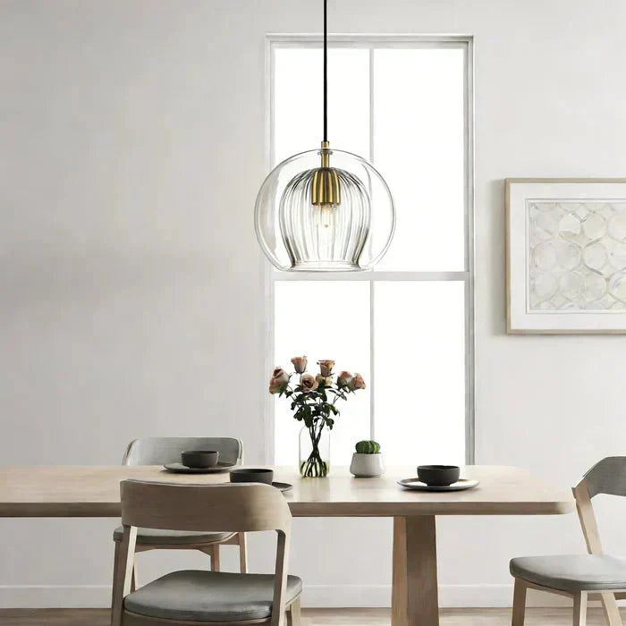 12 Inch Diameter Dual Layer Glass Globe Pendant Light Fixture | Temsk