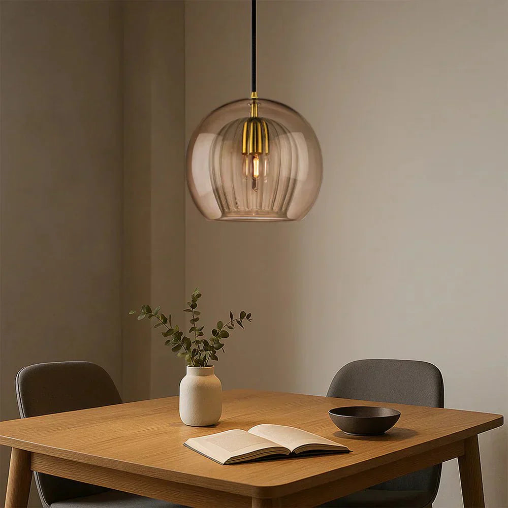 12 Inch Diameter Dual Layer Glass Globe Pendant Light Fixture | Temsk