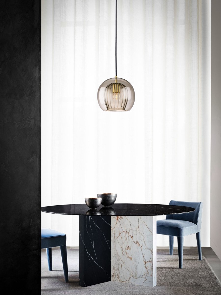 12 Inch Diameter Dual Layer Glass Globe Pendant Light Fixture | Temsk