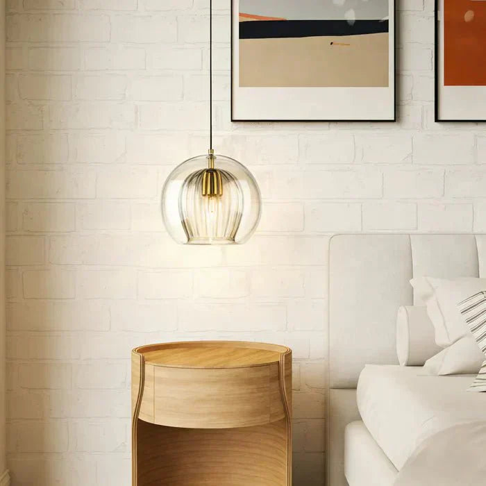 12 Inch Diameter Dual Layer Glass Globe Pendant Light Fixture | Temsk