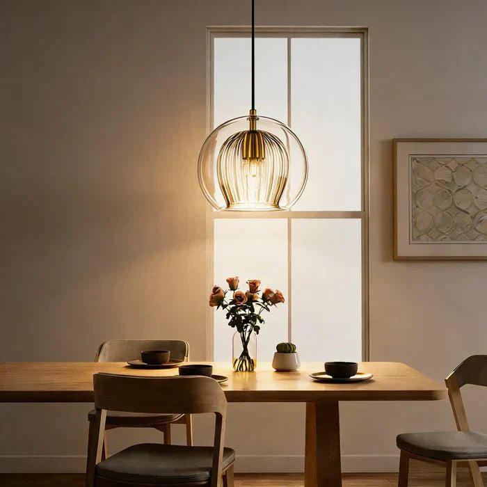 12 Inch Diameter Dual Layer Glass Globe Pendant Light Fixture | Temsk