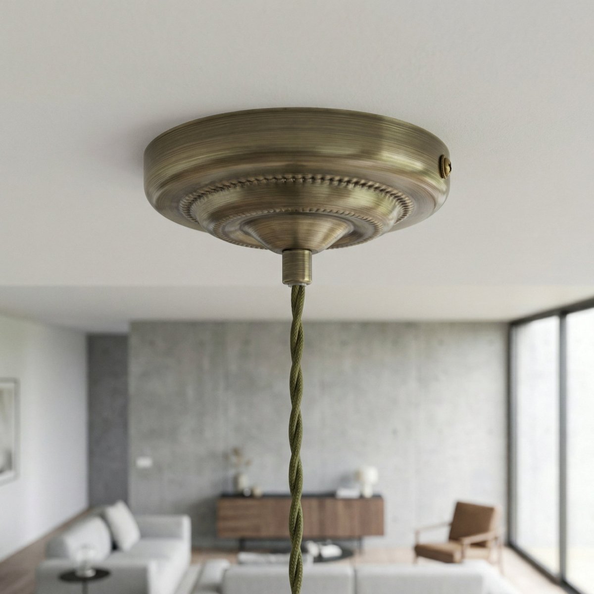Scalloped Pendant Light Fixture In Dusky Pink With Gold Accent | Temsk