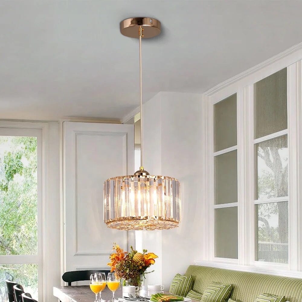NovaCrystal Two-Tier Crystal Pendant Light With Angled Glass Prisms | Temsk