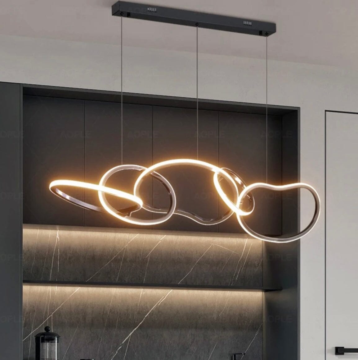Vela Ring Pendant Light In Rose Gold Or Gold Finish | Temsk