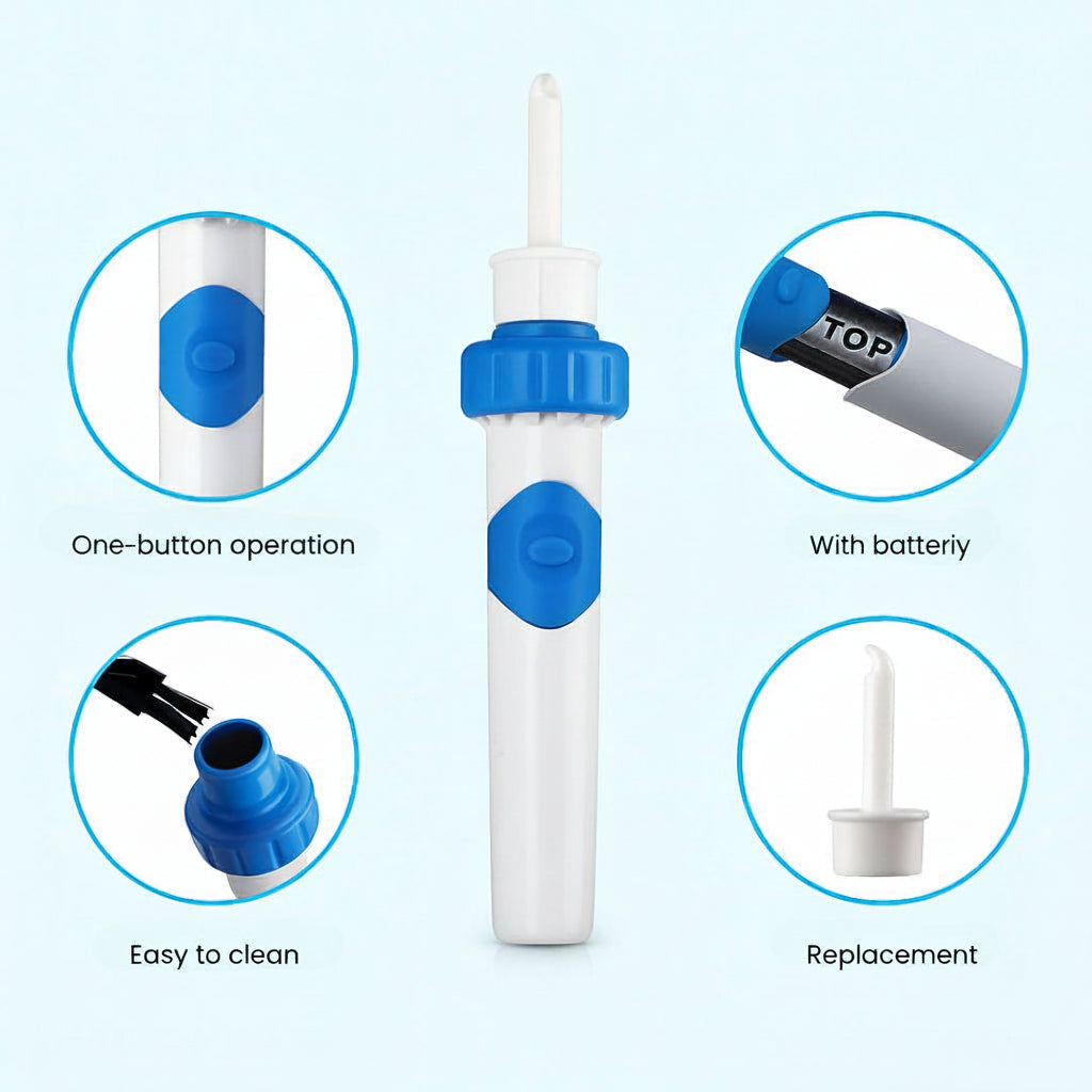 Electric Ear Cleaner With Suction And Silicone Tip For Gentle Wax Extraction | Temsk