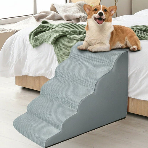 CozyPaw Padded Five-Step Dog Ramp With Washable Cover | Temsk