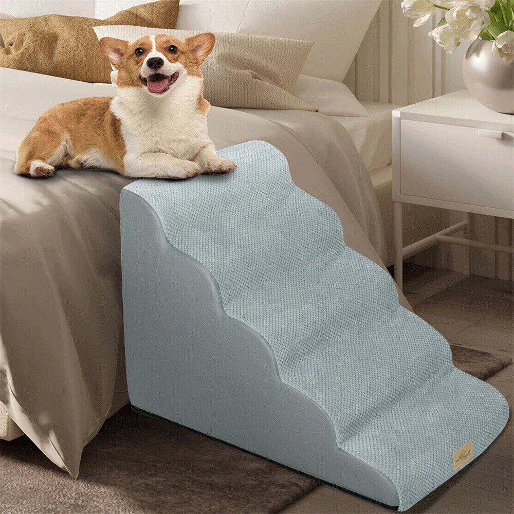 CozyPaw Stairs Padded Five Step Dog Ramp With Washable Cover | Temsk