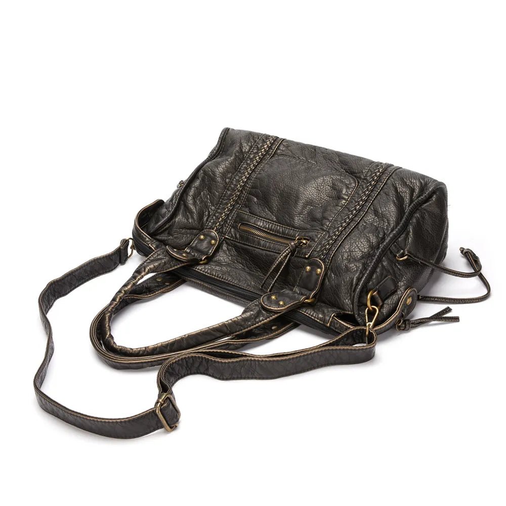 LunaNova Trendy Black PU Leather Handbag For Everyday Use | Temsk