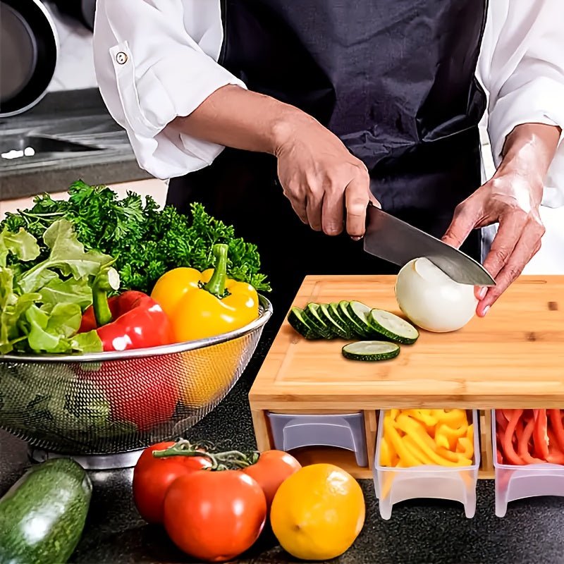 GreenCraft Ecological Bamboo Cutting Board With Replaceable Blades And Storage Bowls | Temsk