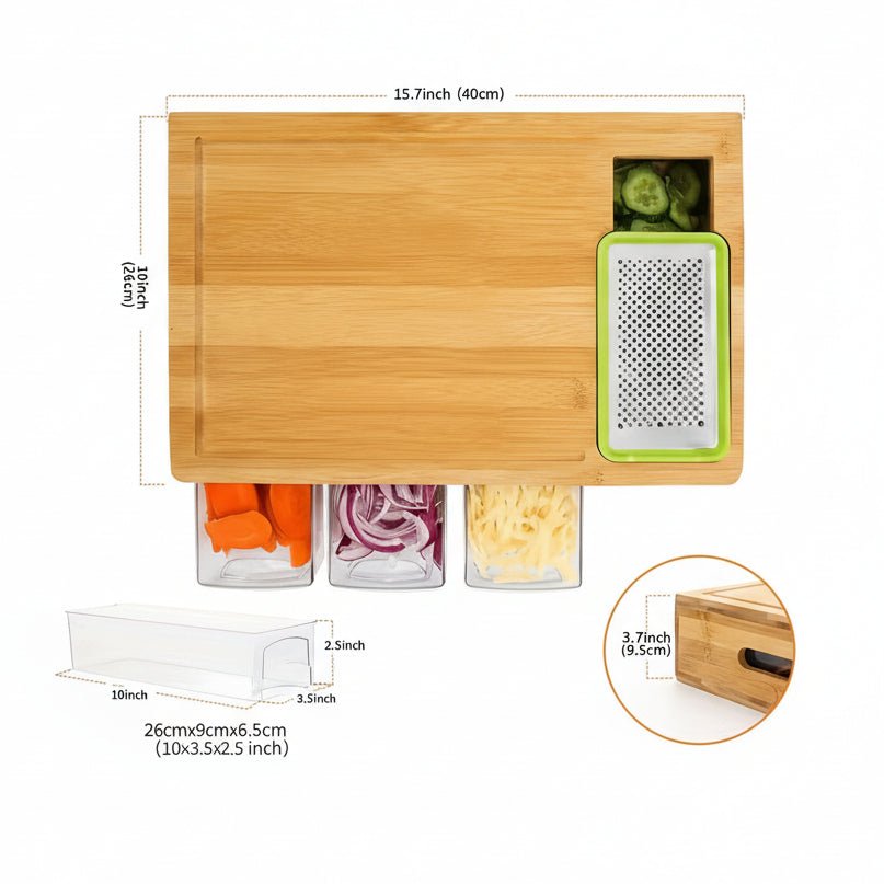 GreenCraft Ecological Bamboo Cutting Board With Replaceable Blades And Storage Bowls | Temsk