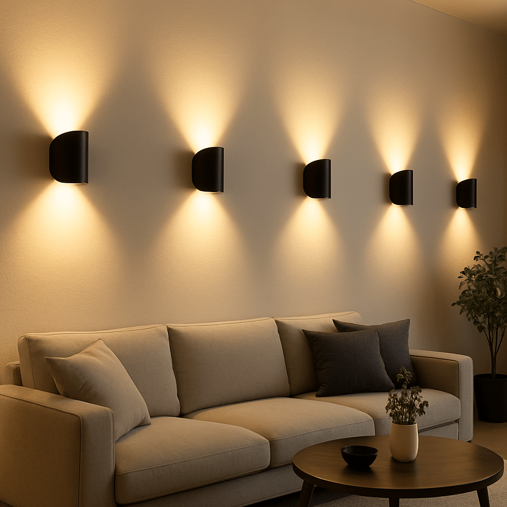 NovaLume moderní LED nástěnné světlo pro energeticky úsporné osvětlení obývacího pokoje | Temsk