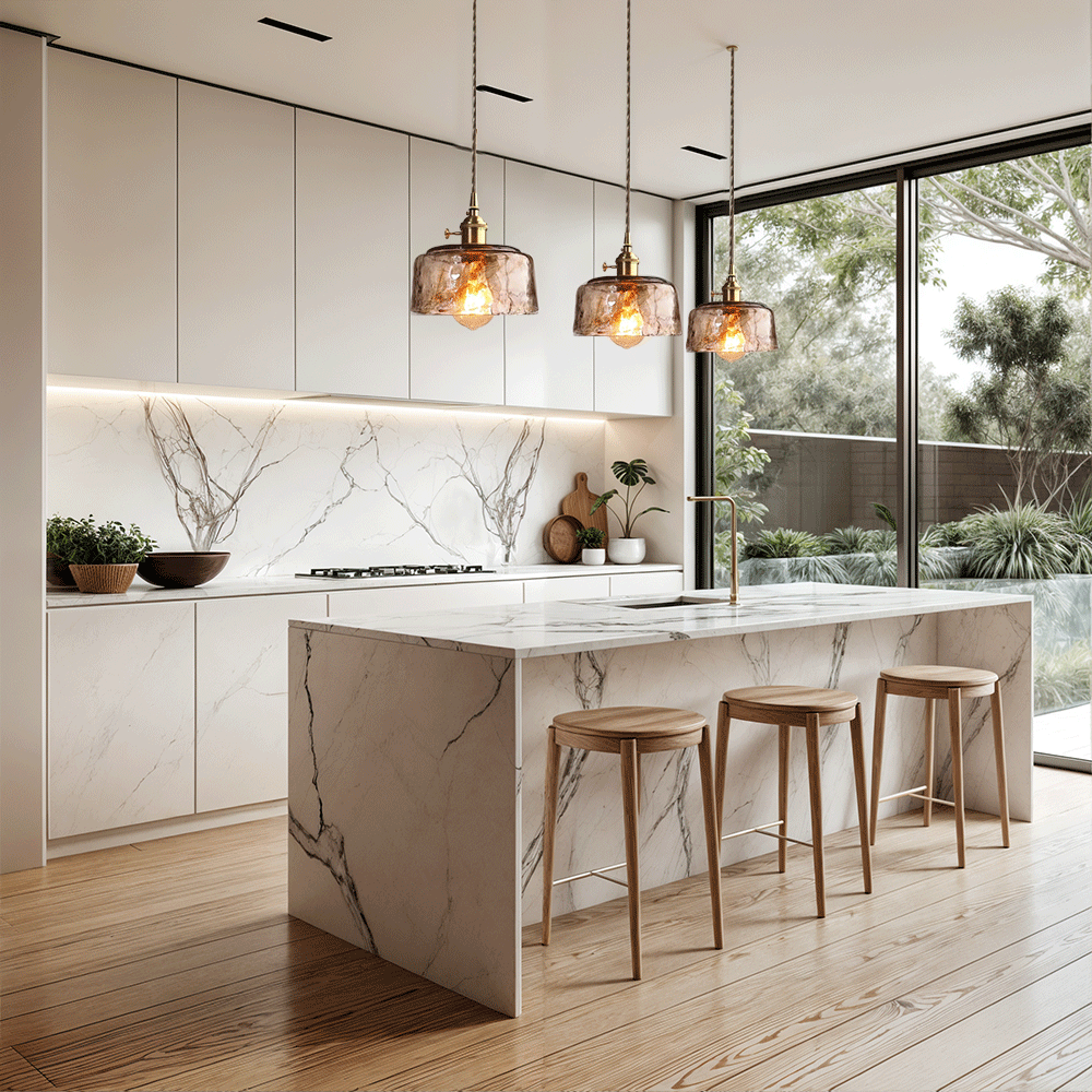 Aurelo Glass Pendant Lights For Modern Kitchen And Bath | Temsk