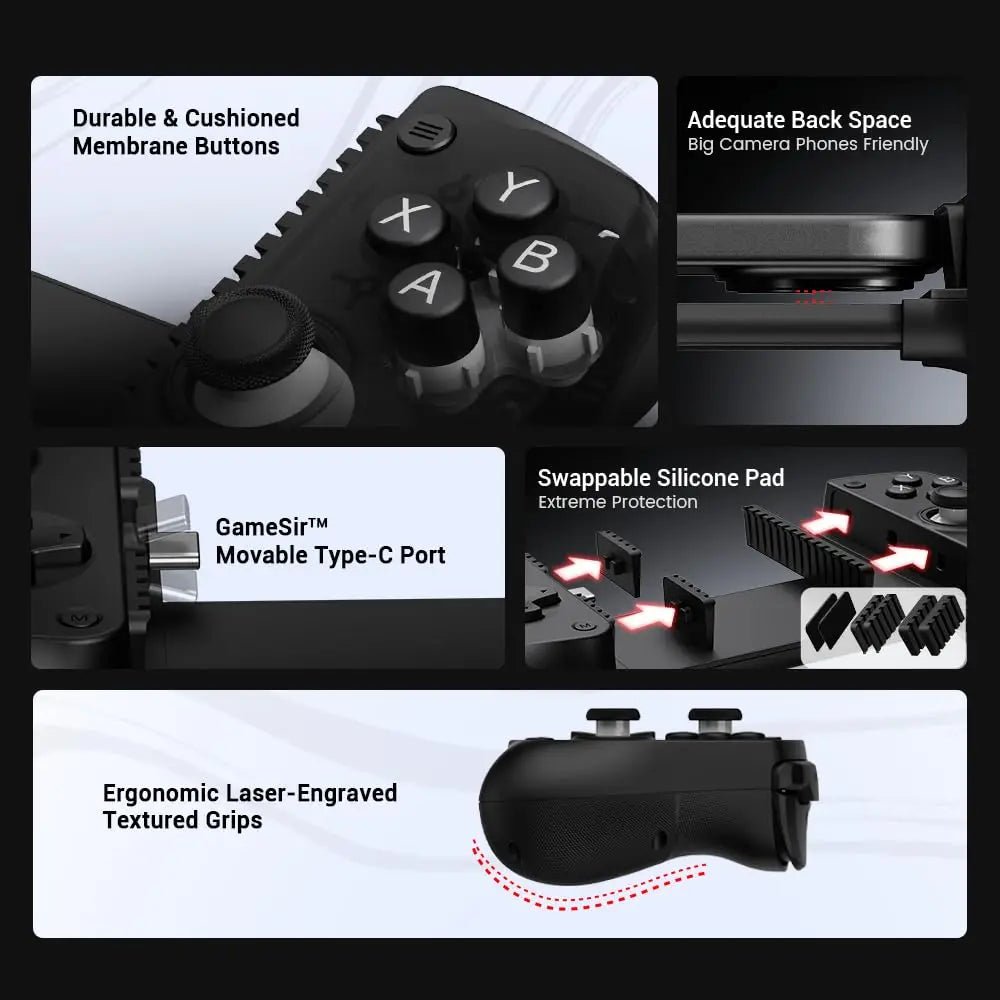 NovaGrip X5 lehký mobilní ovladač s Hall joystickem a ergonomickým tvarem | Temsk