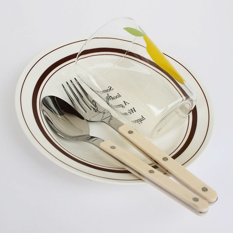 Aurelia Edge 4-Piece Stainless Steel Flatware Set With Engraved Design | Temsk