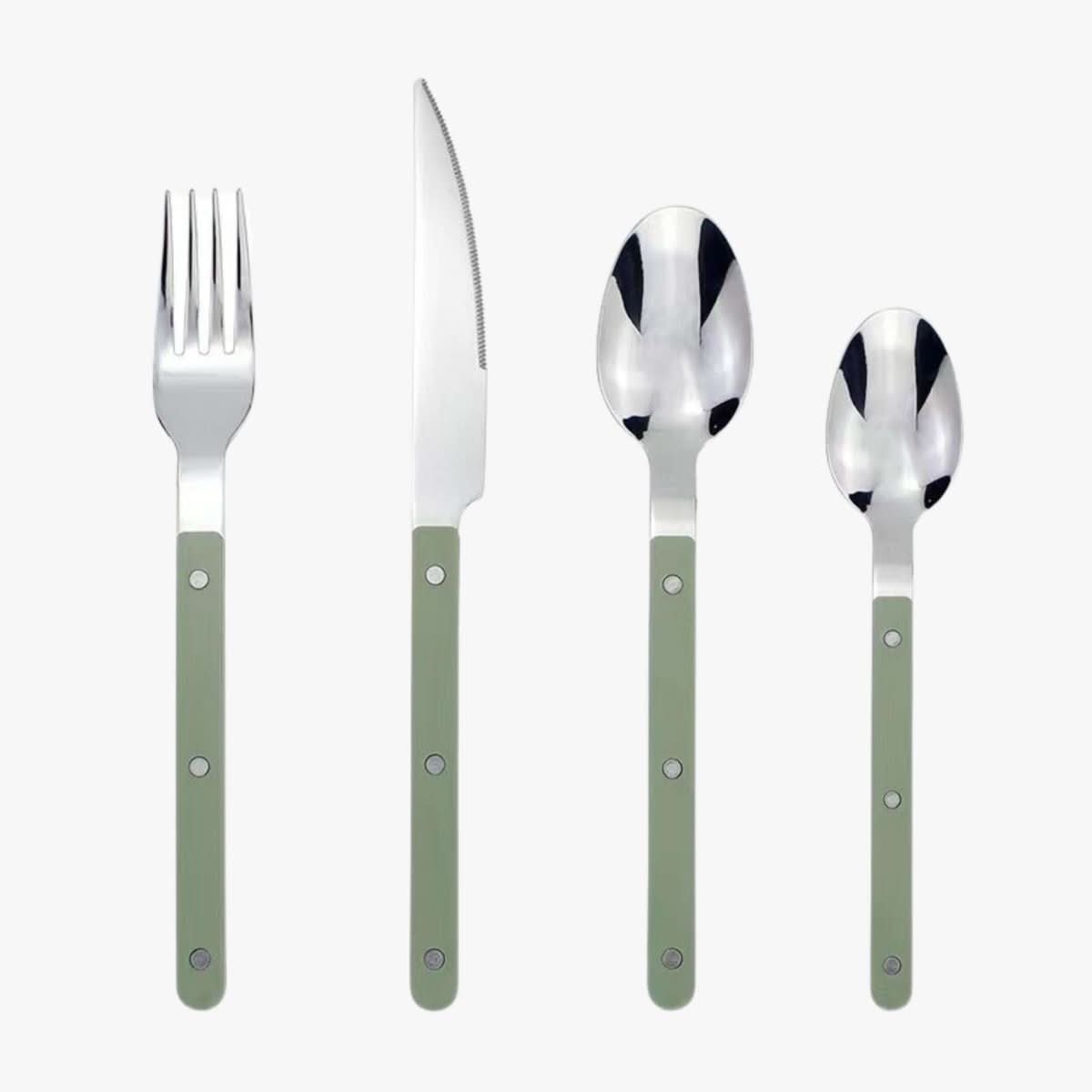 Aurelia Edge 4-Piece Stainless Steel Flatware Set With Engraved Design | Temsk