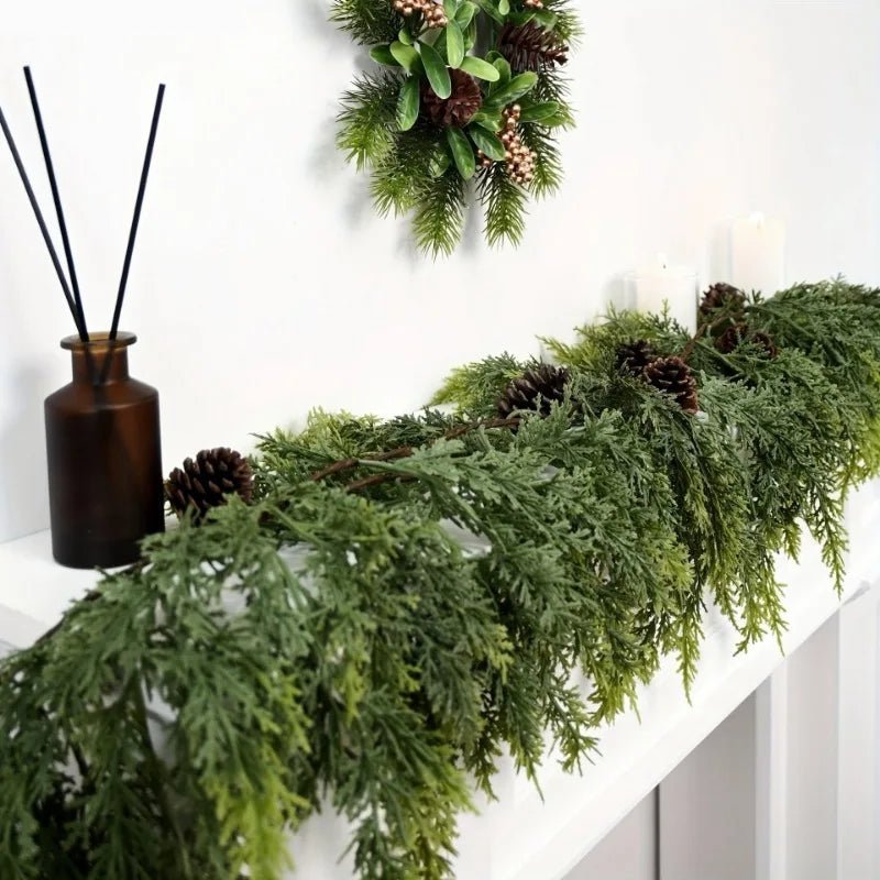 CedarCraft Handmade Christmas Garland With Lush Cedar Needles | Temsk