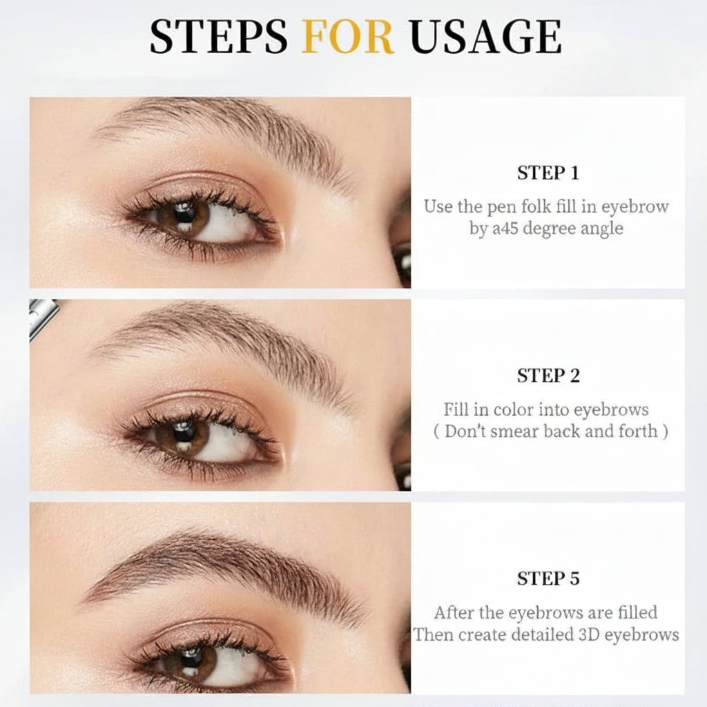 Brow Pen Microblading 4 Tip Waterproof For Natural Hair Stroke Brows | Temsk