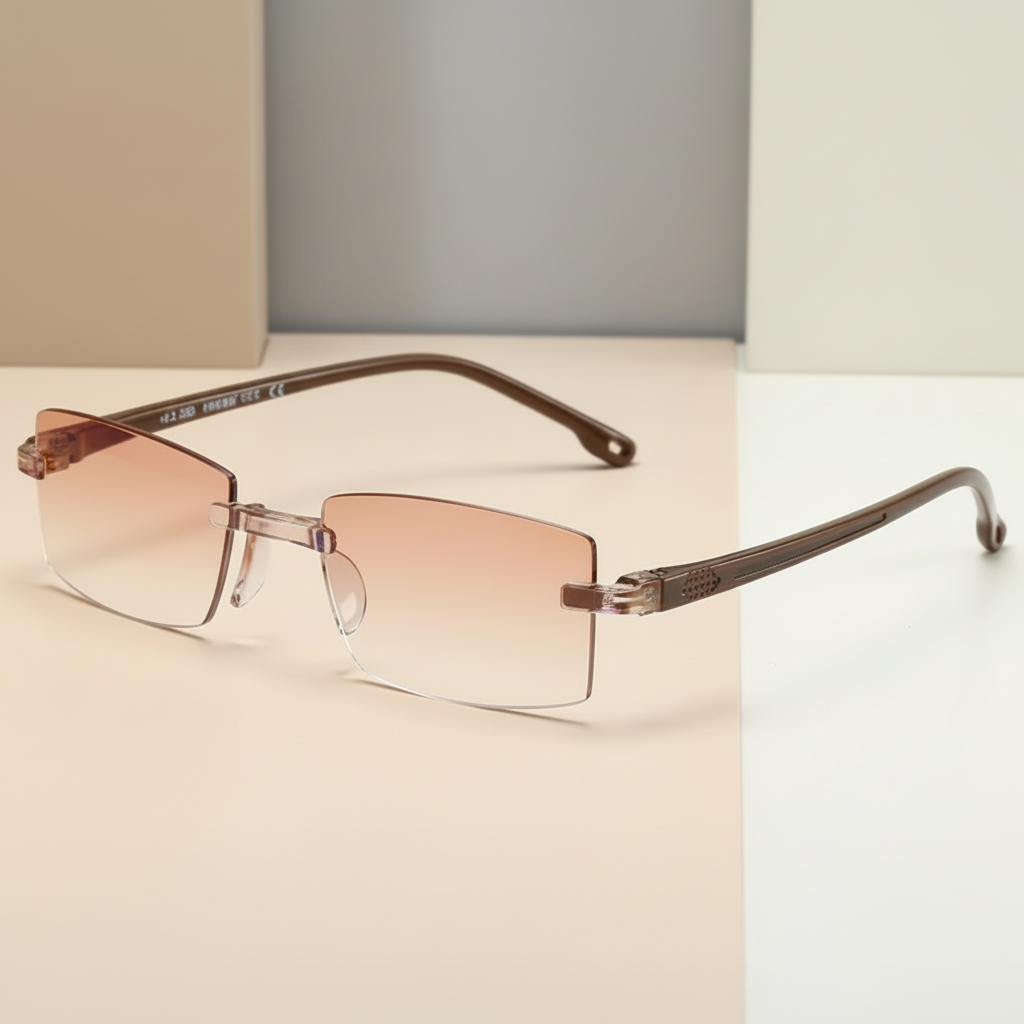 Varifocal Glasses With Blue Light Shield Rimless Reading | Temsk